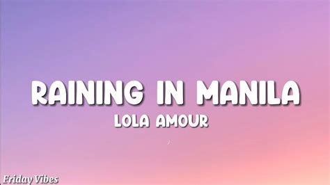 training in manila lyrics|Lola Amour – Raining In Manila Lyrics .